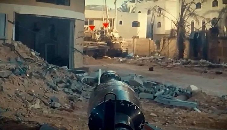 Al-Quds Brigades target convoy of Zionist tanks with highly explosive anti-tank bombs in Jabalia Al-Quds Brigades target convoy of Zionist tanks with highly explosive anti-tank bombs in Jabalia