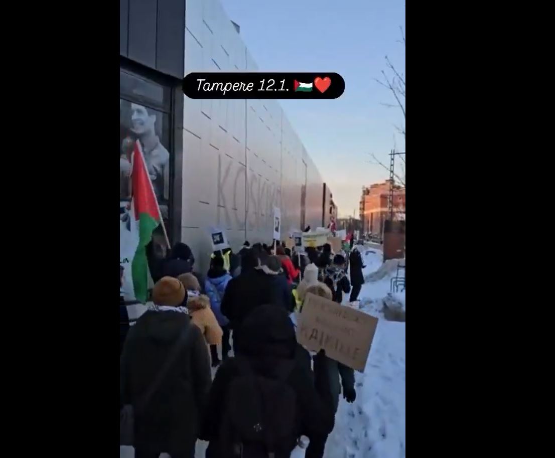 Video: A demonstration in Tampere, Finland, in solidarity with Palestine 