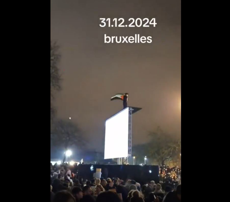 Video: Brussels, Belgium New Year celebrations and solidarity with Palestine 