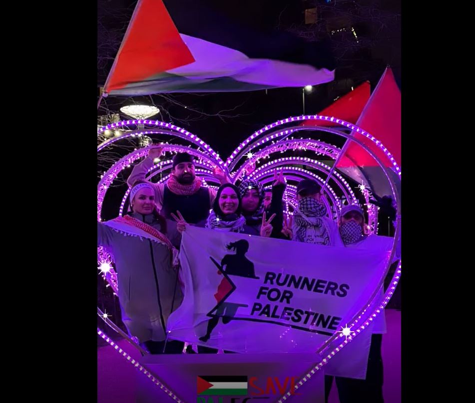 Video: Runners traversed streets of Malmö, Sweden, to express their solidarity with Palestine