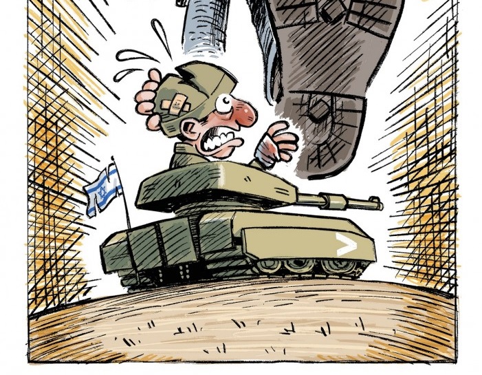 Müqavimətin ayaqları altında leh olan cühüd ordusu / Karikatura
