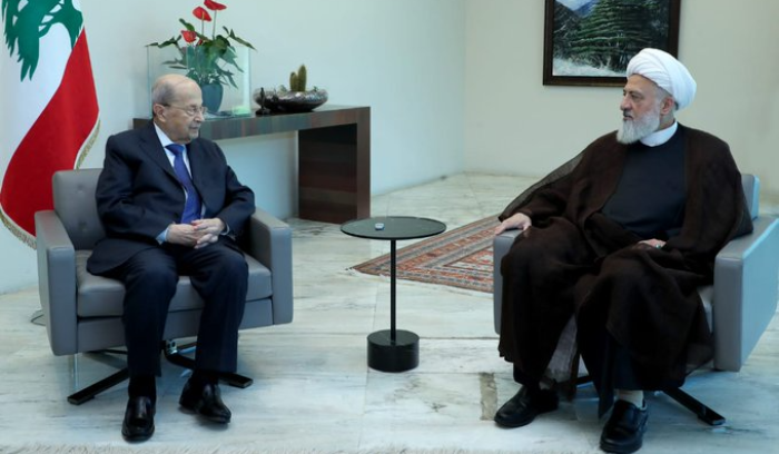 Lebanese President aoun meets with Sheikh Al-Khatib