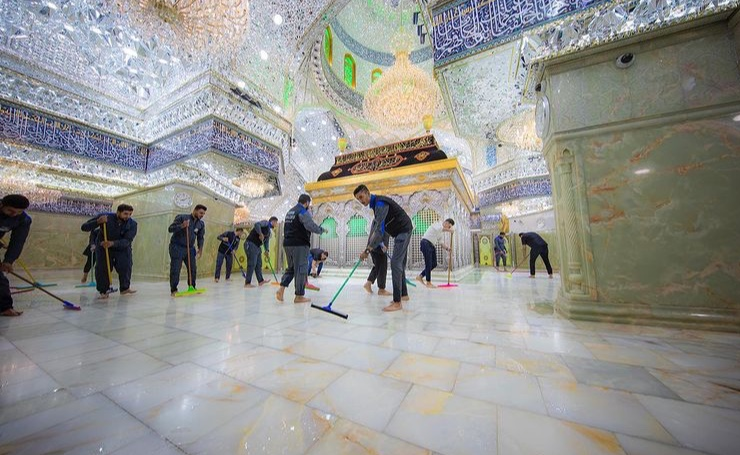 فيديو | غسل وتعطير حرم الامام الحسين (عليه السلام)