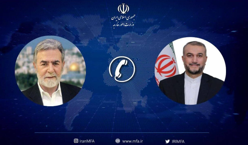 Iran FM, Islamic Jihad chief discuss Gaza over phone