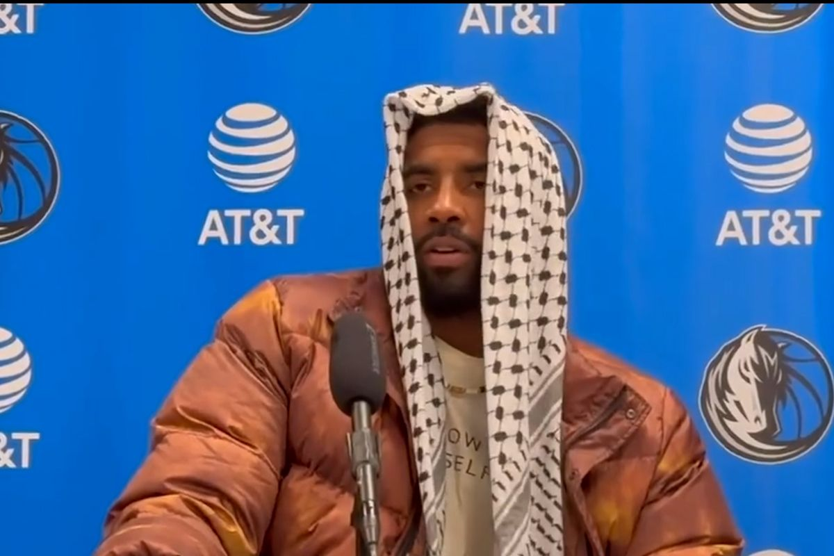NBA star Kyrie Irving wears keffiyeh to show solidarity with Palestine