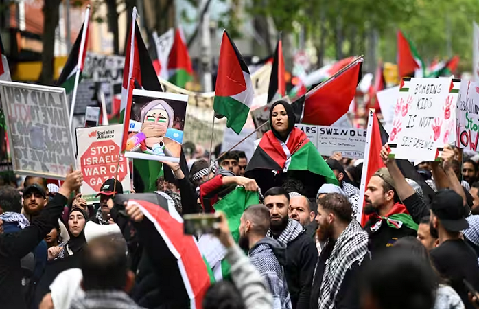 تظاهرات حاشدة في أستراليا  تضامنا مع غزة 