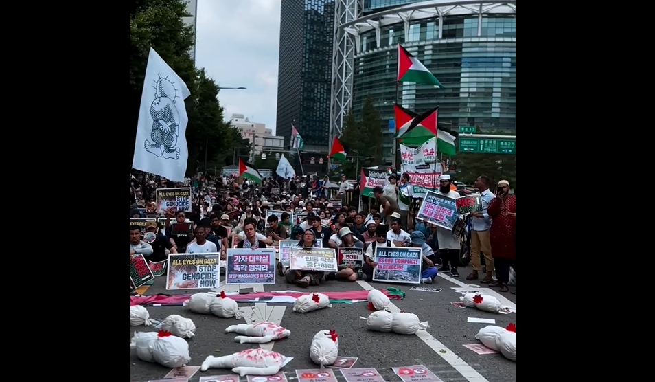 Video: Pro-Palestinian rally held in Seoul, South Korea