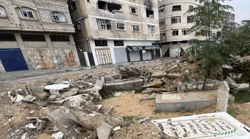 Israeli forces desecrated at least 16 cemeteries in Gaza during their aggression: Report