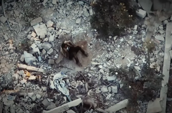 Video surfaced showing Israeli drone dropping bomb on injured Palestinian in Gaza