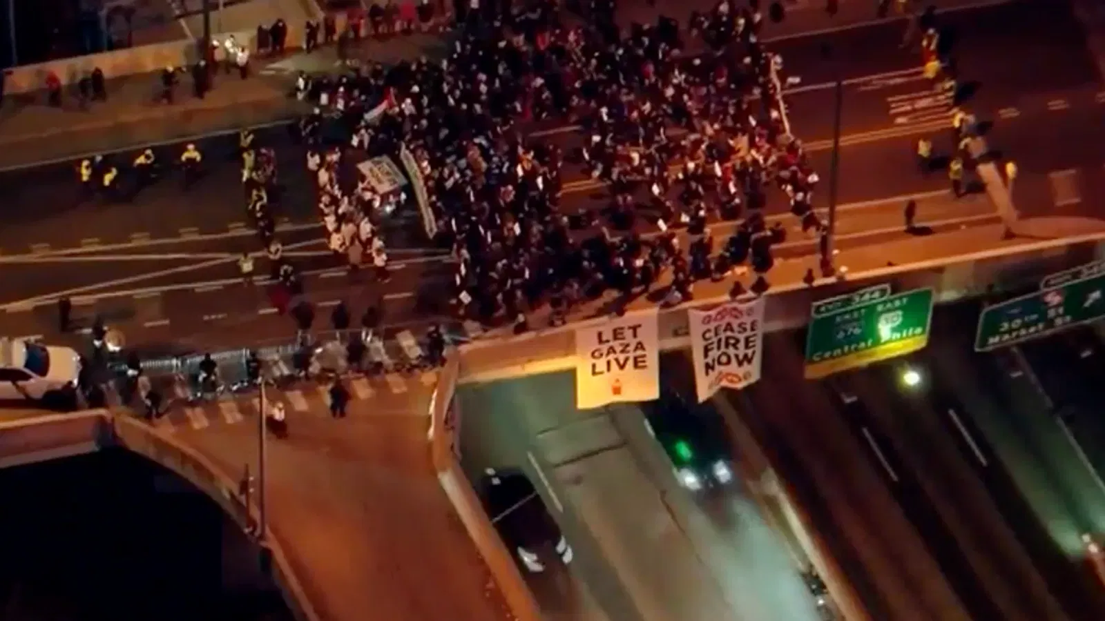 Pro-Palestinian protesters block highway in Philadelphia, US
