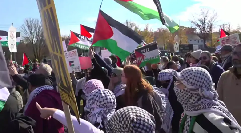 Pro-Palestinian protestors gather near Biden’s Delaware home