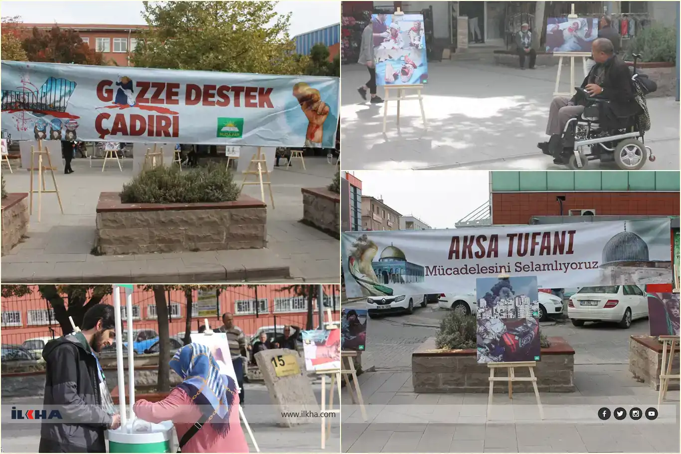 فعاليات خيمة ومعرض التصوير الفوتوغرافي في العاصمة التركية لدعم غزة 