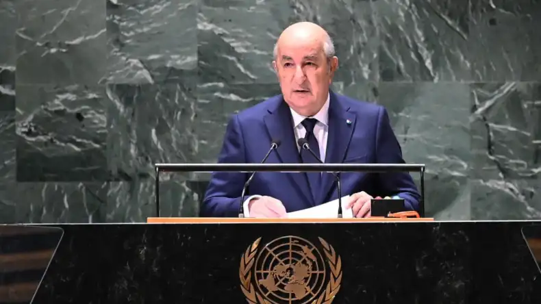  الرئيس الجزائري يدعو منح فلسطين عضوية كاملة في الأمم المتحدة  