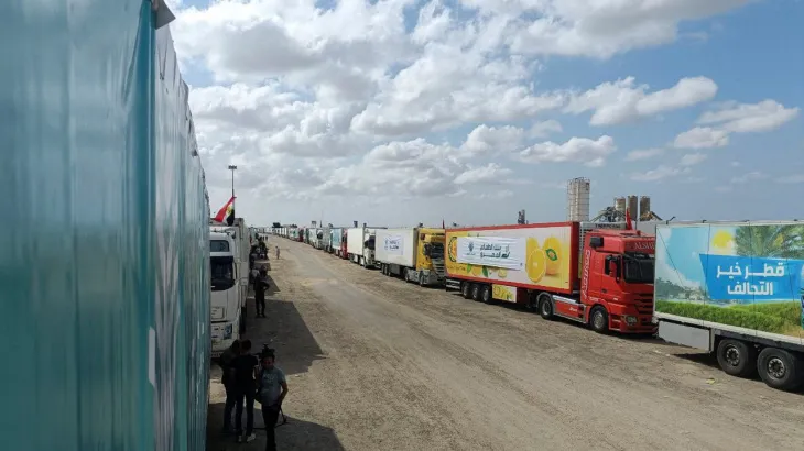PRCS: Enam trak dengan bantuan perubatan memasuki selatan Gaza