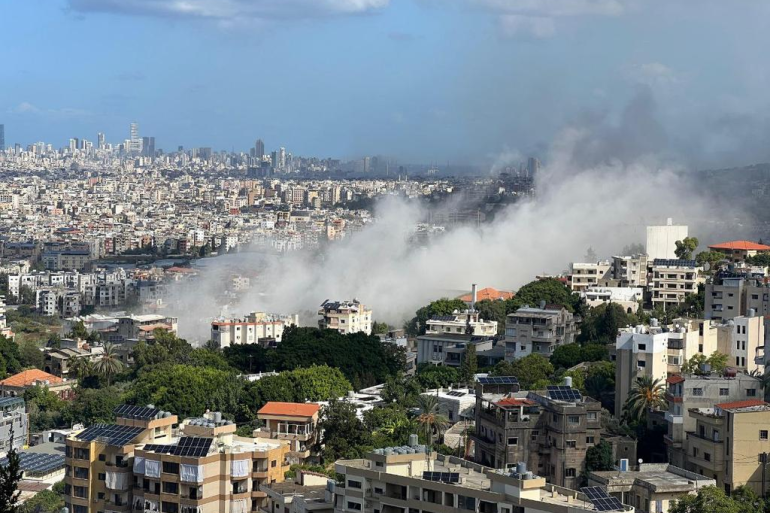 فيديو | لحظة شنّ الغارة الإسرائيلية العنيفة في منطقة المشرفية في الضاحية الجنوبية