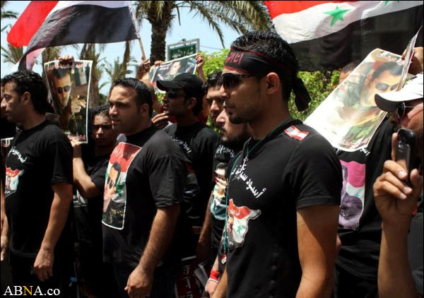 گزارش تصویری/ تظاهرات حامیان نظام سوریه در بیروت