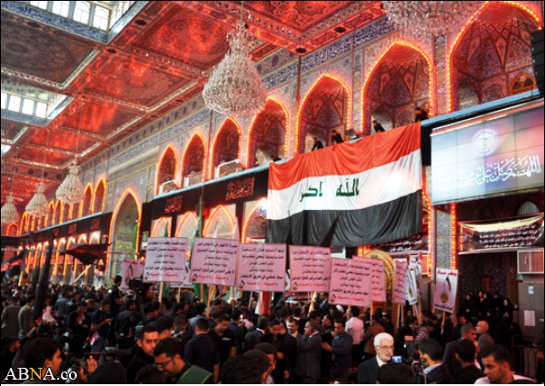 گزارش تصویری/ دسته عزاداری ده هزار نفری دانشجویان عراقی در کربلا