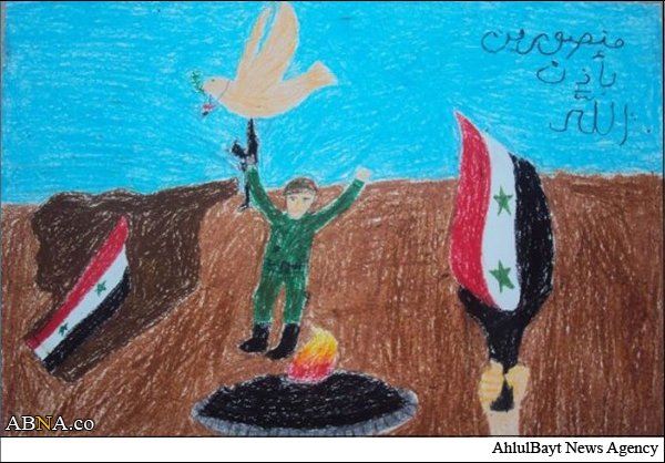 نقاشی‌های فرزند «بشار اسد» به مناسبت عید الجلاء + تصاویر