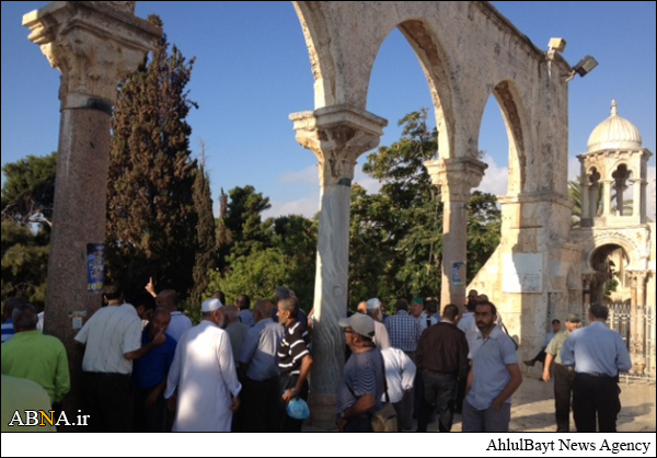 جلوگیری اشغالگران از ورود فلسطینیان به مسجدالاقصی + تصاویر	 
