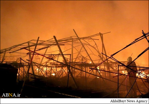 آتش سوزی گسترده در جنوب ریاض عربستان + تصاویر