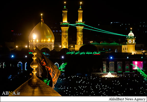 عکس/ پرچم گنبد حرم مطهر امام حسین(ع)