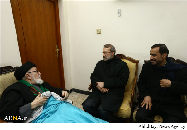 عیادت لاریجانی از آیت‌الله بحرالعلوم + تصاویر