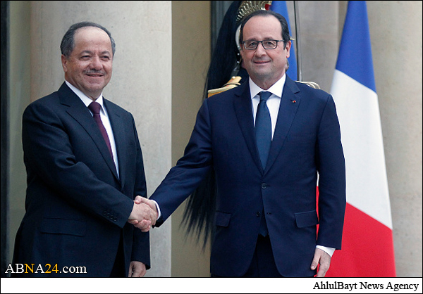 بارزانی در پاریس با اولاند دیدار کرد + تصاویر