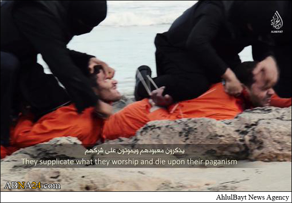 داعش فیلم ذبح 21 قبطی را منتشر کرد/ انتقام "بن لادن" و "کاملیا" را گرفتیم + تصاویر