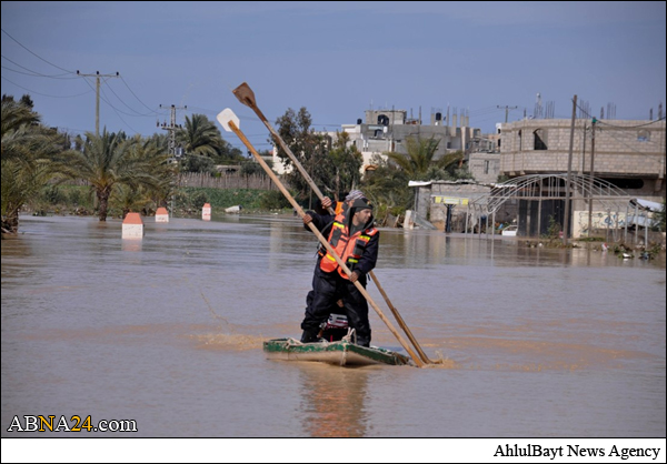 اسرائیل با بازکردن سدهای غزه منازل فلسطینیان را غرق کرد + تصاویر