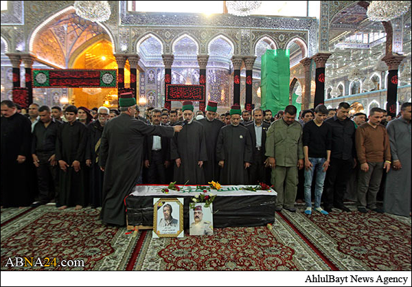 تشییع پیکر دو شهید گردان حضرت علی اکبر(ع) در کربلا + تصاویر