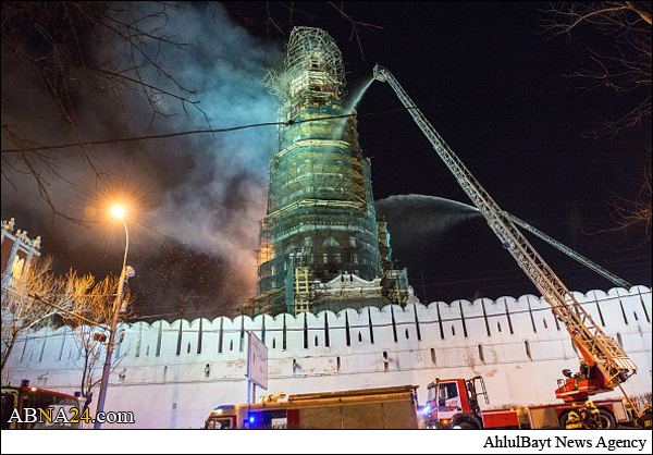 آتش سوزی در صومعه تاریخی مسکو + تصاویر