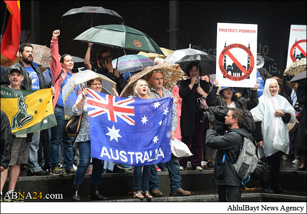 تظاهرات ضداسلامی یک گروه افراطی در استرالیا + تصاویر