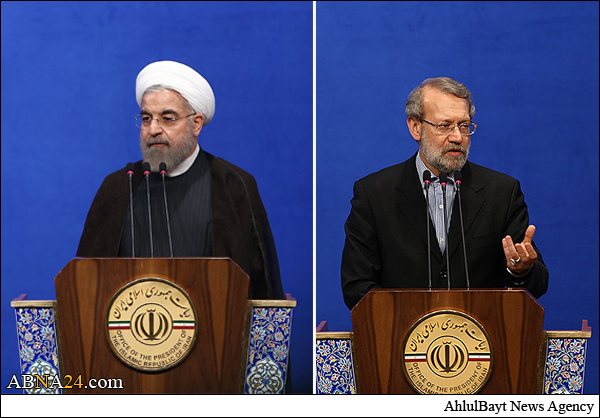 روحانی: مذاكره‌كنندگان در چارچوب رهنمودهای رهبر انقلاب حركت می‌كنند/ لاریجانی: مذاکرات هسته‌ای نبرد سنگین دیپلماتیک است