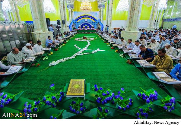 جلسه روزانه ترتیل خوانى کلام‌الله مجید در حرم امام علی(ع) + تصاویر