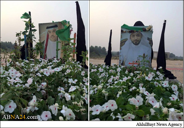 گل‌آرایی قبور چهار شهید مسجد امام حسین(ع) عربستان + عکس 