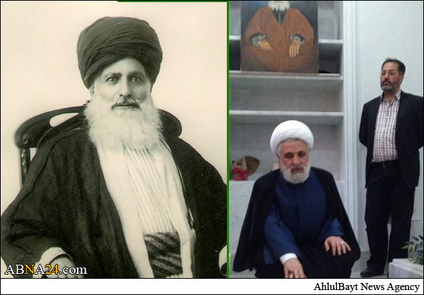  ادای احترام معاون سیدحسن نصرالله به علامه‌ای امین و غریب + عکس