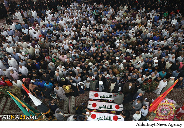 تشییع پیکر ۵ شهید جهاد کفائی در کربلا + عکس