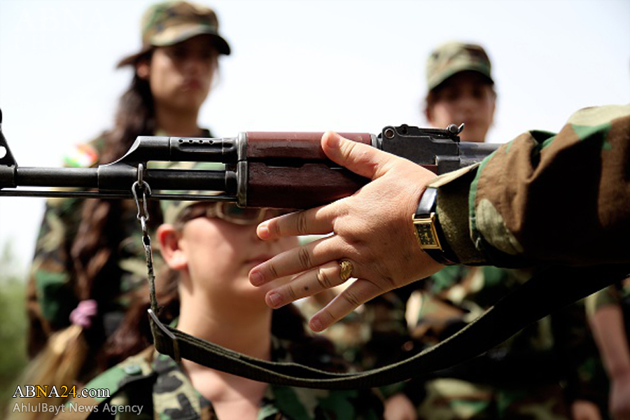 گزارش تصویری/ تمرین نظامی «دختران خورشید» برای مبارزه با داعش