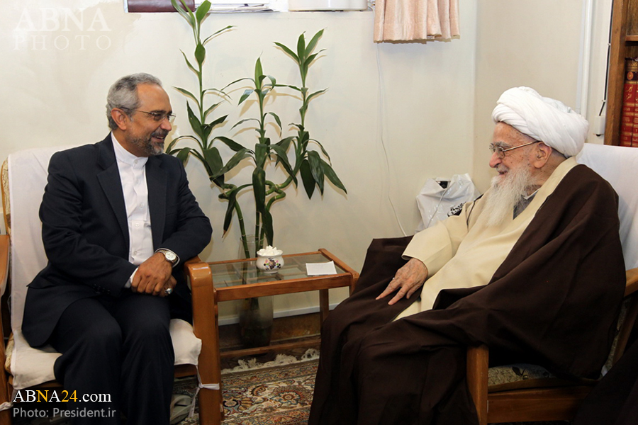 دیدار رییس دفتر رییس جمهوری با مراجع عظام تقلید در قم + تصاویر