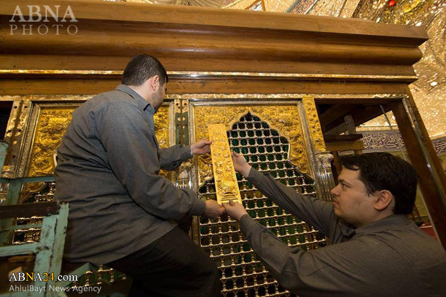 عکس خبری/ مراحل نصب ضریح جدید حرم حضرت عباس(س)