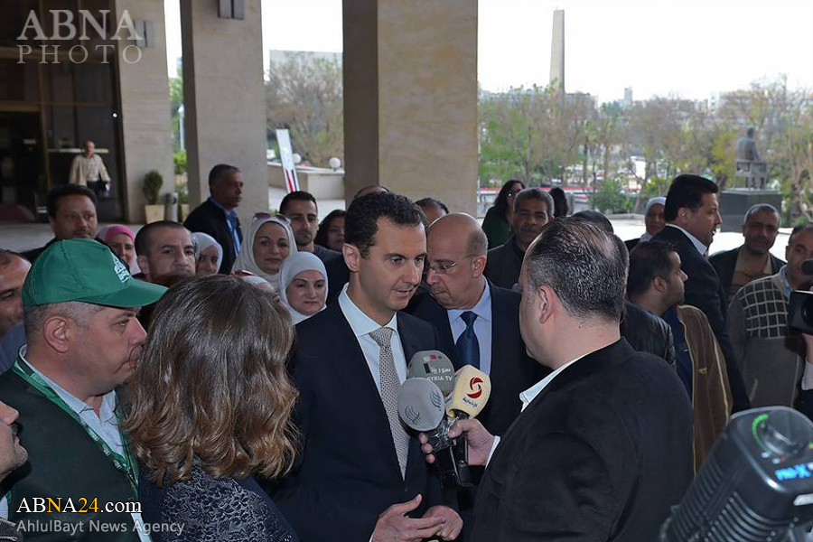 عکس خبری/ شرکت بشار اسد در انتخابات مجلس سوریه