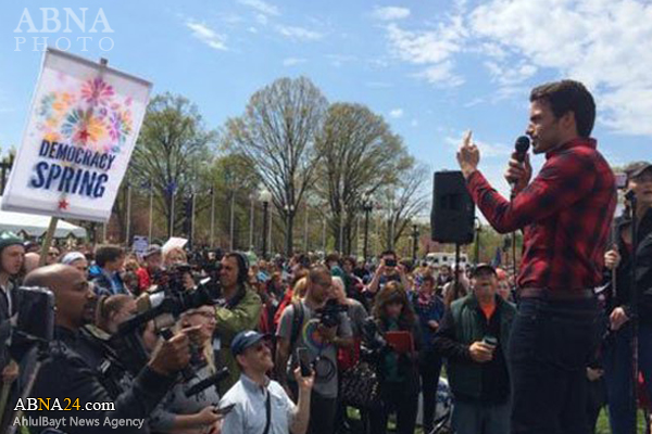 تظاهرات مردم آمریکا در اعتراض به فساد مالی در مقابل کنگره + تصاویر