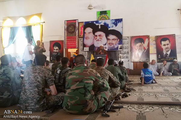 برگزاری مراسم بزرگداشت فرمانده ارشد حزب الله در شمال سوریه + عکس 