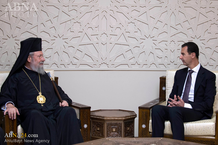 عکس خبری/ دیدار رئیس اسقف های قبرس با بشار اسد