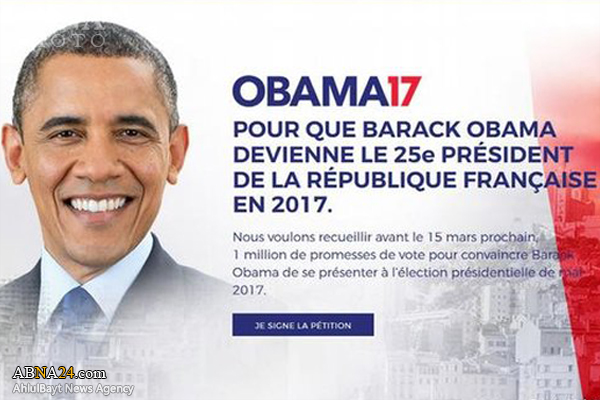 درخواست 40 هزار نفر برای نامزدی اوباما در انتخابات ریاست جمهوری فرانسه 