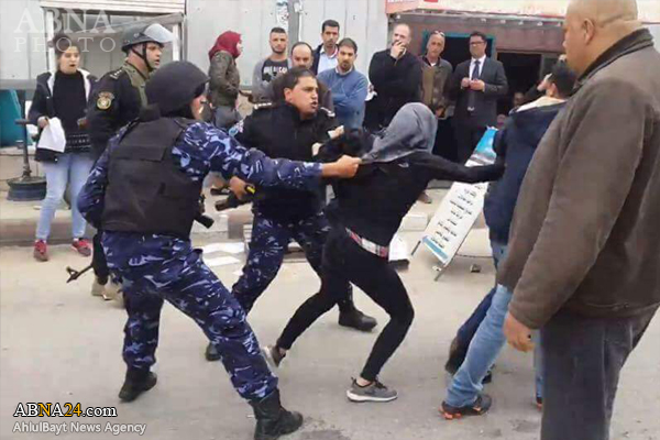 سرکوب وحشیانه تظاهرات محکومیت محاکمه شهید باسل الاعرج + فیلم و تصاویر