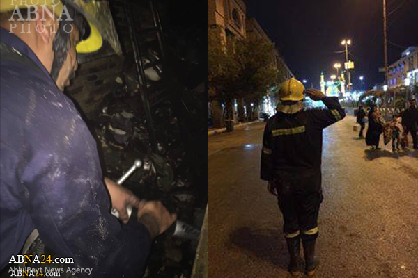 وقوع آتش سوزی در بازاری نزدیکی حرم حضرت عباس(ع) + تصاویر