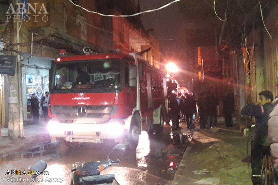 آتش سوزی در هتل کاروان زائران ایرانی در کربلای معلی + تصاویر