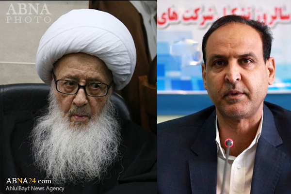 دیدار مدیران صنعت آب و برق قم با آیت‌الله وحید خراسانی/ تلاش برای شیرین شدن کامل آب قم