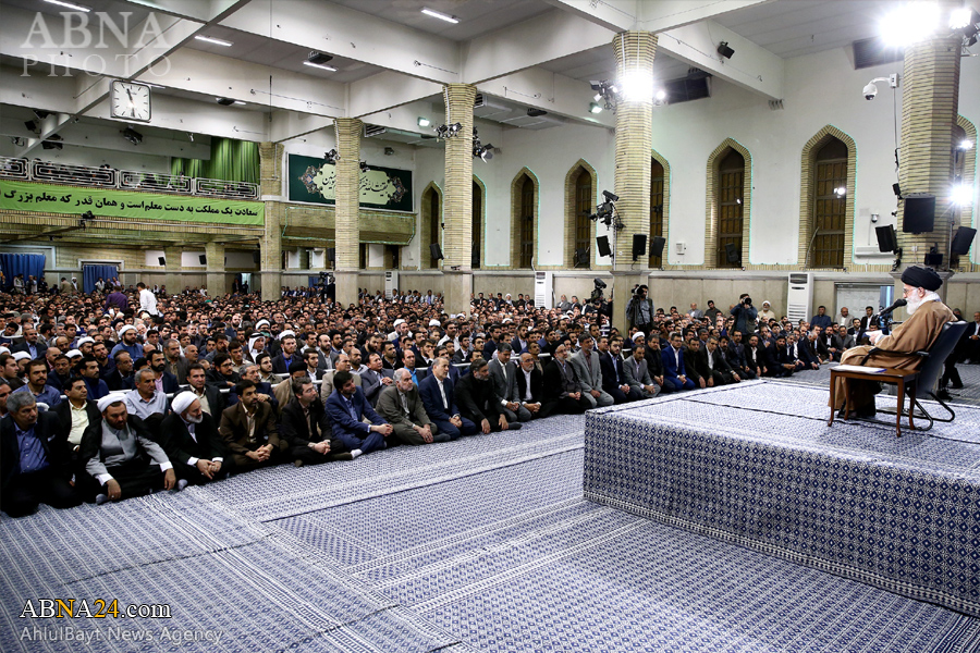 دیدار معلمان و فرهنگیان با رهبر معظم انقلاب + خلاصه بیانات و تصاویر